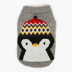 Свитер "Пингвин", размер L (ДС 35, ОШ 30, ОГ 45 см), серый