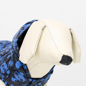 Курточка для собак "Пятнашки", размер 3 (ДС 28,ОШ 30, ОГ 42 см), синяя
