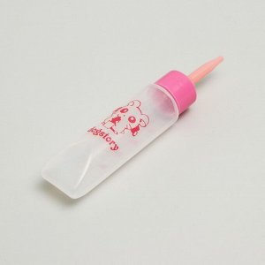 Бутылочка для вскармливания грызунов 30 мл с силиконовой соской (длинный носик), розовая