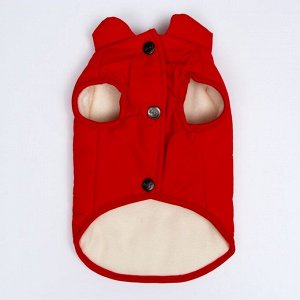 Куртка для собак, L (ДС 30 см, ОШ 44 см, ОГ 44 см), красная