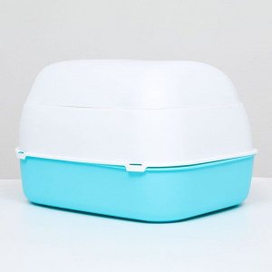 Туалет-домик с фильтром, 43 х 32 х 28 см, бело-голубой