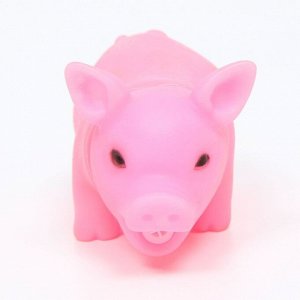 Игрушка пищащая "Маленький поросенок" для собак, 9 см, бледно-розовая