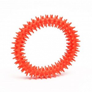 Игрушка для собак "Кольцо с шипами", 12,5 см, коралловая