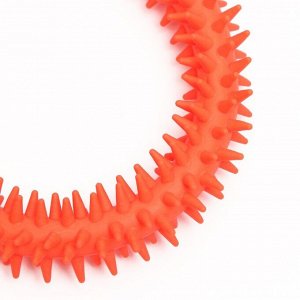 Игрушка для собак "Кольцо с шипами", 12,5 см, коралловая