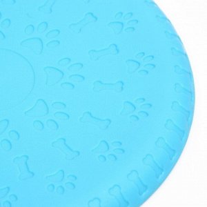 Фрисби "Косточки и лапки", 18,6 см, термопластичная резина, голубой