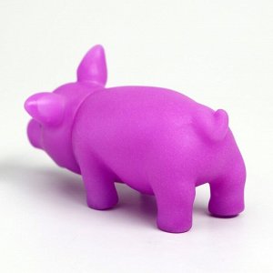 Игрушка пищащая "Маленький поросенок" для собак, 9 см, фиолетовая