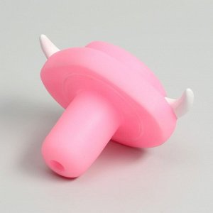Игрушка пищащая "Мордочка кабана" для собак, 9 см, розовая