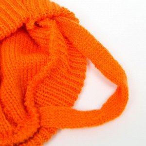 Свитер с ажурной вязкой, 2XL  (ДС 41, ОШ 41, ОГ 36-60 см), оранжевый