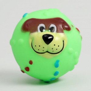 Игрушка пищащая "Мяч Джим" для собак, 6 см, зеленый