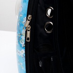 Рюкзак для переноски животных с окном для обзора "Лапки", 32 х 25 х 42 см, голубой