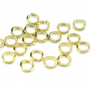 Кольцо соединительное 5*1,2мм двойное, золотистое (упаковка 100шт.)