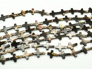Бусины из перламутра форма 13*18мм, цв.шоколадный, 39см, 21 бусина