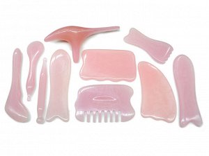 Набор массажеров из полимера цв.розовый, 10 предметов