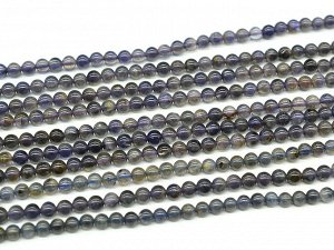 Бусины из иолита шарик 4-4,5мм, 39см, 100 бусин