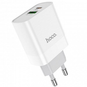Сетевое зарядное устройство для быстрой зарядки Hoco C80A(адаптер 18W USB+USB Type-C + кабель Type-C)