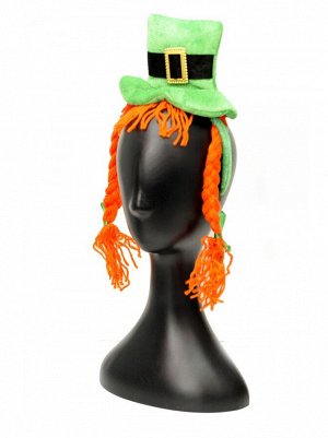 Ободок карнавальный Шляпка с косами