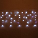 Гирлянда для дома БАХРОМА &quot;Мерцание&quot; ш1,5м* в30/50 см 48 ламп LED, прозрачн. провод, авторежим, IP-20, Белый