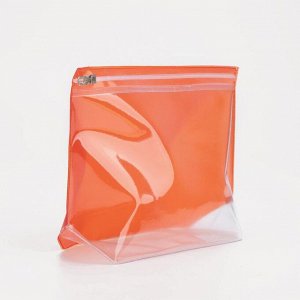Косметичка с застежкой зип-лок, цвет прозрачный/оранжевый