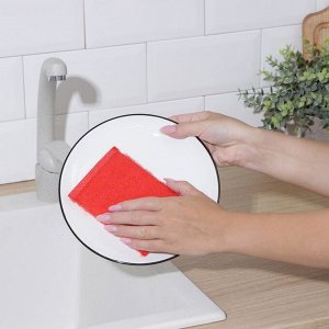 СИМА-ЛЕНД Губка для мытья посуды «Ворс», с пластиковым скрабером