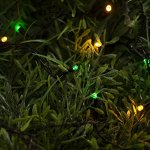 Гирлянда &quot;Нить&quot; 5 м, IP44, тёмная нить, 50 LED, свечение жёлтое/зелёное, 2 режима, солнечная батарея