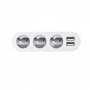 Автомобильное зарядное устройство разветвитель прикуривателя HOCO Z13 LCD one-pull-three 2*USB+3*прикуриватель, 2.1A, серебряный