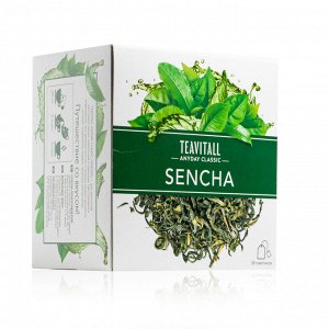 Чай зеленый TEAVITALL CLASSIC «Сенча» / Green tea TEAVITALL CLASSIC «Sencha», 38 фильтр-пакетов