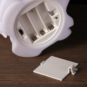 Светильник ночник, LED 0.5 Вт, белый, батарейка 3хAA