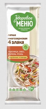 Здоровое меню Лапша многозерновые 4злака 450гр. группа В в/с
