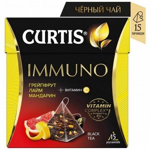 Чай черный Curtis "Immuno", с добавками, 15 пирамидок