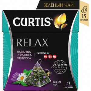 Чай зеленый Curtis "Relax", с добавками, 15 пирамидок