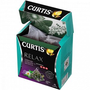 Чай зеленый Curtis "Relax", с добавками, 15 пирамидок