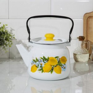 Чайник с кнопкой «Лимоны», 2,3 л, цвет белый