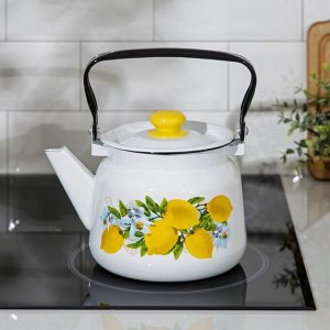 Чайник с кнопкой «Лимоны», 2,3 л, цвет белый