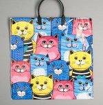 Пакет &quot;Кошачья компания&quot;, полиэтиленовый с пластиковой ручкой