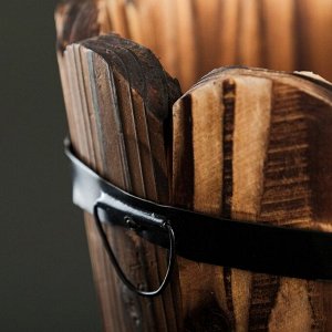 Кашпо деревянное "Круглое" 12*10см