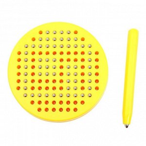 Планшет обучающий «Магнитное рисование», 120 отверстий, цвет жёлтый