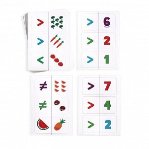 Развивающая игра «Учимся считать, Математические домино. Больше, меньше или равно», 30 карт