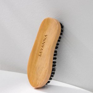 Щётка для одежды деревянная SAVANNA, 13x5x3 см, 130 пучков, искусственный ворс