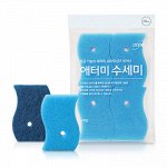 Губки для мытья посуды Atomy Scrubber набор 4 шт