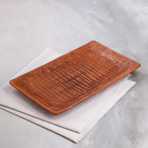Блюдо для подачи "Суши", красная глина, 26,5х16,5х2 см
