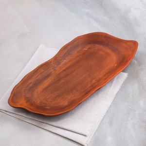 Блюдо для подачи "Суши", гладкое, красная глина, 38х17,5х3 см