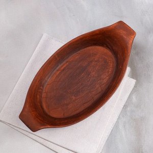 Блюдо "Ладья", декор, красная глина, 34х17.5х6 см, 0.9 л