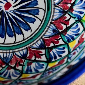 Коса Риштанская Керамика "Узоры", 18 см, большая, синяя