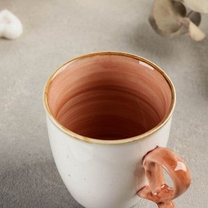 Чайная пара керамическая «Аура», чашка 200 мл, блюдце d=13 см, цвет оранжевый