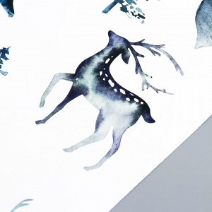 Декоративная наклейка "Зимние животные" белый фон  30х50 см