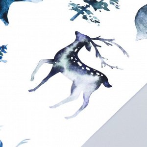 Декоративная наклейка "Зимние животные" прозрачный фон  30х50 см