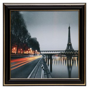 Картина "Ночной Париж" 18х18(21,5х21,5) см
