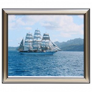 Картина "Белый корабль" 20х25(23,5х28,5) см