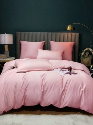 Комплект постельного белья сатин САТИН PREMIUM цвет ФЛАМИНГО  2 спальный с простыней на резинке