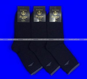 Золотая игла Термо-носки мужские черные с-1010-3 внутри махра